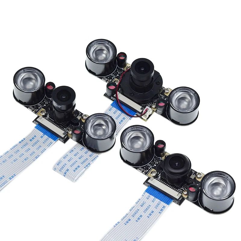 TZT Raspberry Pi 4 Night Vision Fisheye Camera 5MP OV5647 70/95/160 Degree Focal Adjustable Camera For Raspberry Pi 3 Model B