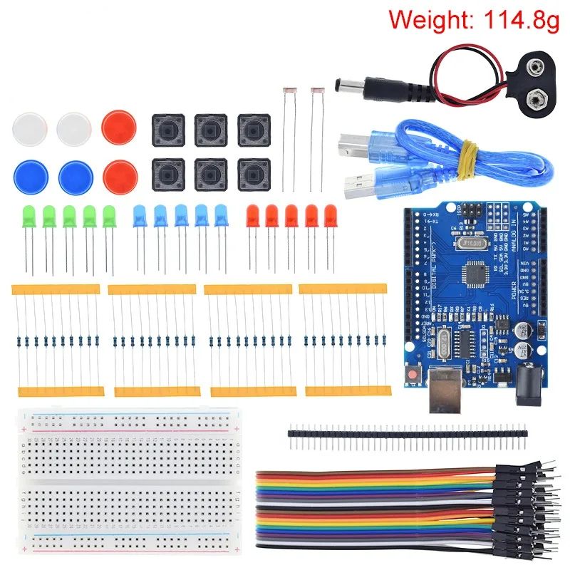 TZT Starter Kit For UNOR3 Mini Breadboard LED Jumper Wire Button For Arduino TZTUNO R3 Diy Kit School Education Lab