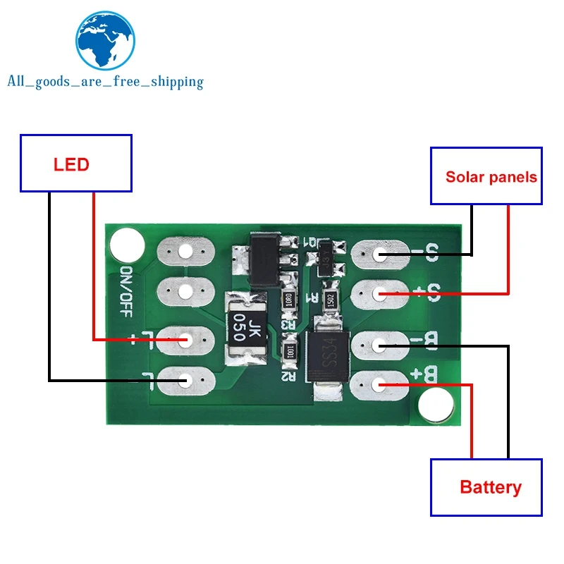 TZT Automatic Solar Panel Battery Charger Board Night Light LED Lamp Control Switch Battery Charger Charging Controller Module
