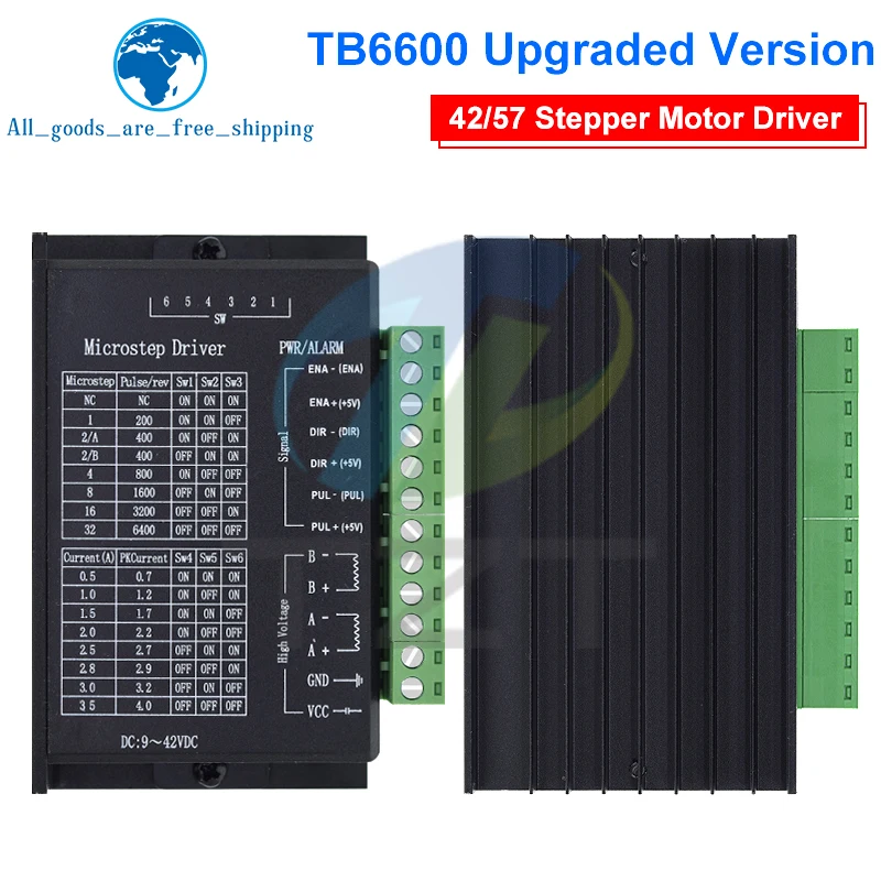 TZT 1/3PCS Stepper Motor Driver TB6600 23 Nema 34 42/57/86 Nema17 4A DC9-40V 1 Axis Stepping Motor CNC Engraving Machine