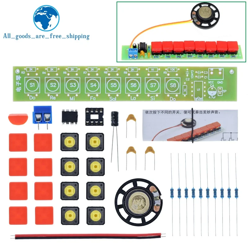 TZT 1/3set DIY Kit NE555 Component Electronics Electric Piano Organ Module