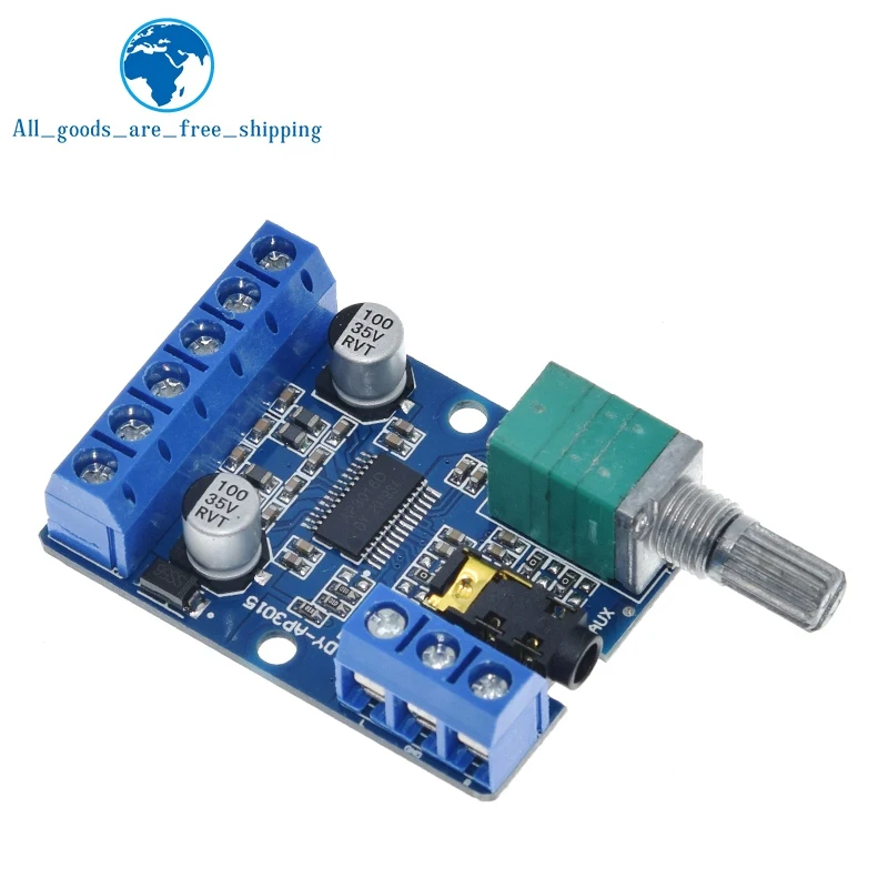 TZT 1/3PCS DC 8-24V 30W * 2 Class D Dual Channel High Power Stereo Digital Amplifier Board with Adjustable Volume Potentiometer