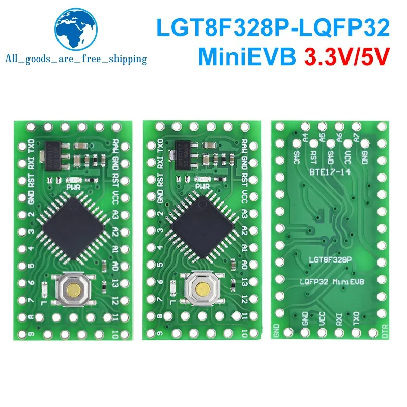 TZT 1/3PCS LGT8F328P LQFP32 MiniEVB 3.3V / 5V Replaces Pro Mini ATMEGA328P Fully Compatible For Arduino USE HT42B534-1 Driver