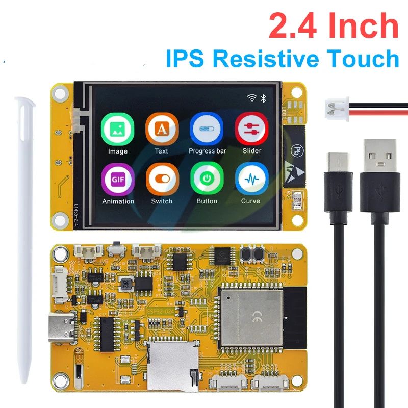 TZT ESP32 LVGL WIFI&Bluetooth Development Board 2.4 inch LCD TFT Module 240*320 Smart Display Screen With Touch WROOM