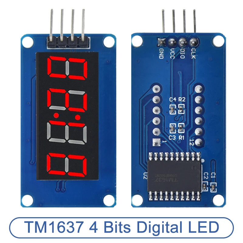 TM1637 4 Bits Digital LED Display Module For arduino 7 Segment 0.36Inch Clock RED Anode Tube Four Serial Driver Board Pack