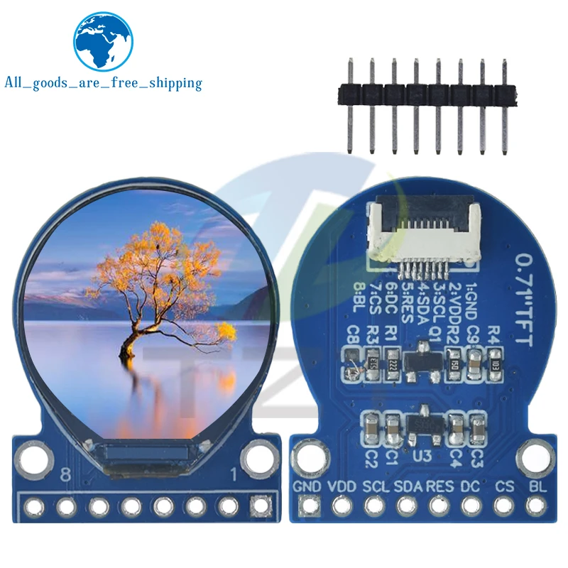 1/3PCS TFT Display 0.71 Inch TFT LCD Display Module Round RGB 160*160 GC9A01 Driver 8PIN SPI Interface 160x160 PCB For Arduino