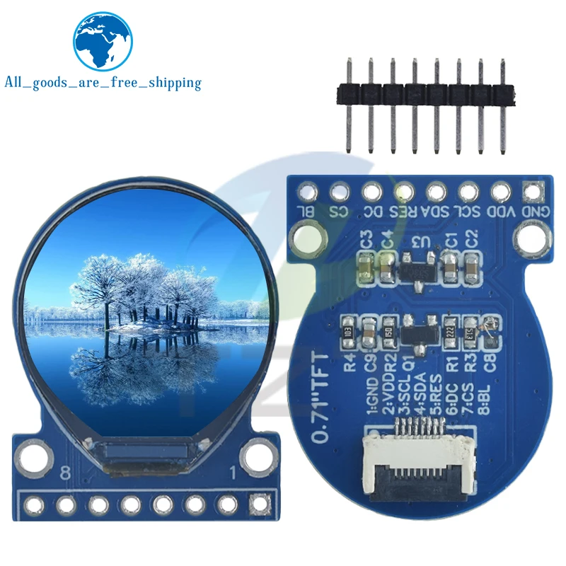 1/3PCS TFT Display 0.71 Inch TFT LCD Display Module Round RGB 160*160 GC9A01 Driver 8PIN SPI Interface 160x160 PCB For Arduino