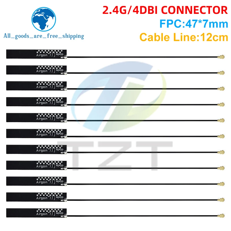 TZT 10/30pcs 2.4Ghz 4dBi WIFI Internal Antenna Built-in Aerial IPX Airgain Omni Antenna UFL Connector