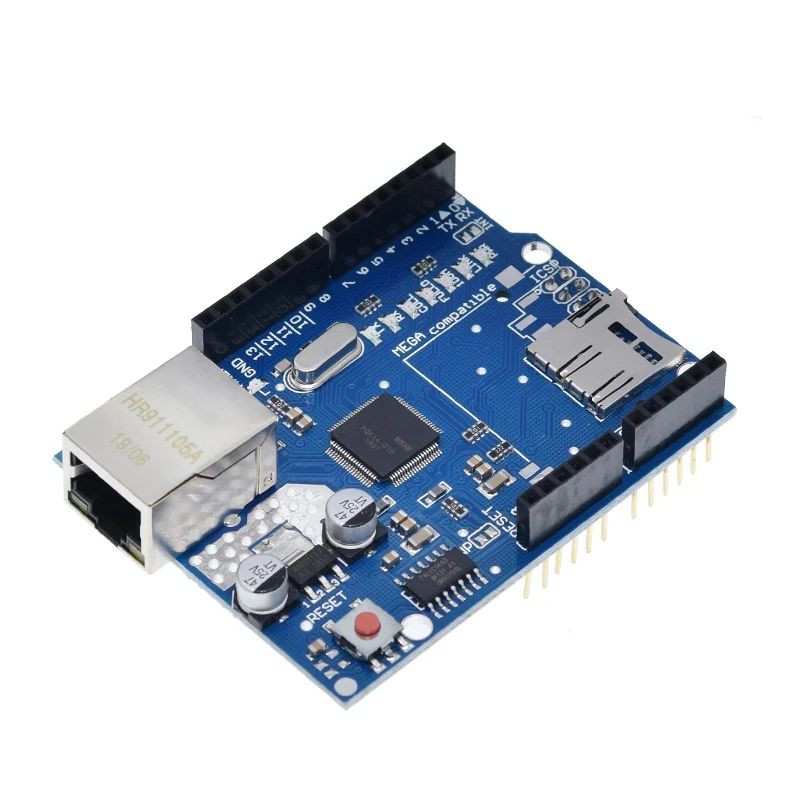 TZT 1/3PCS UNO Shield Ethernet Shield W5100 R3 UNO Mega 2560 1280 328 UNO R3 only W5100 Development board For Arduino