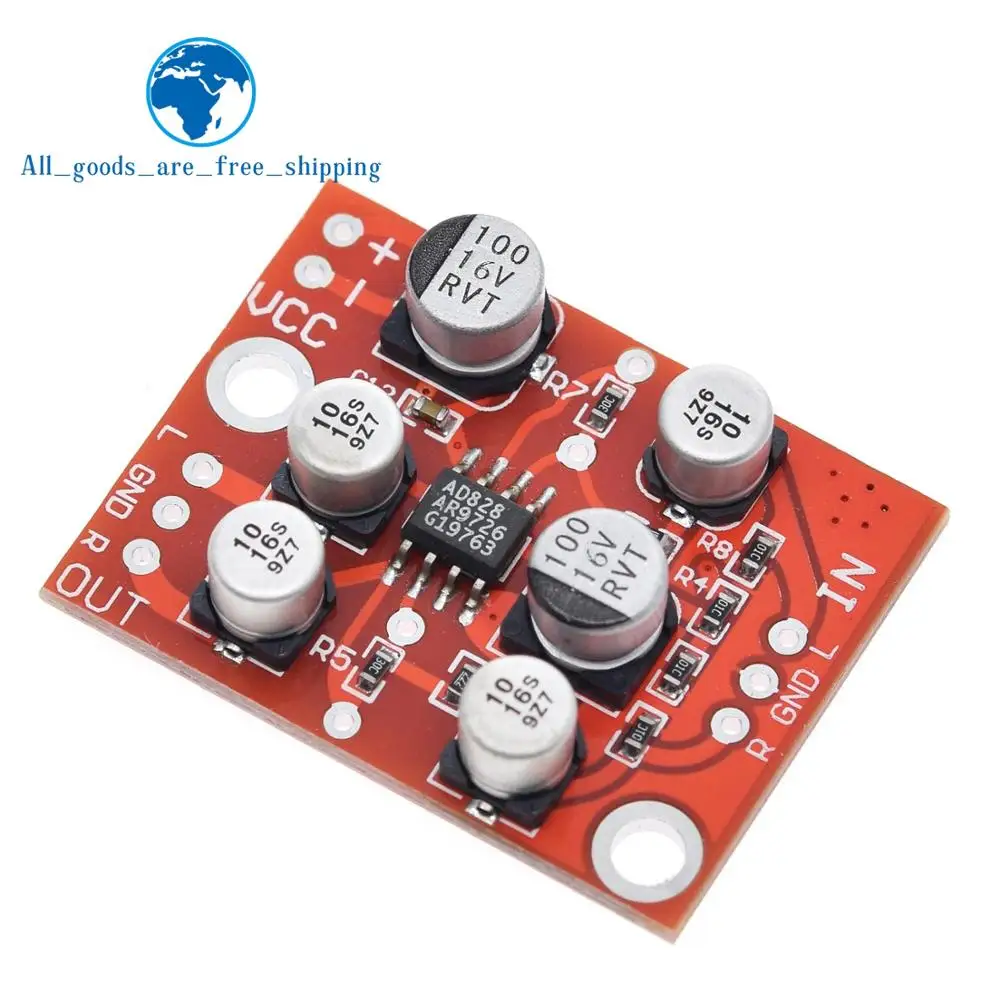 TZT 1/3PCS DC 5V-15V 12V AD828 Stereo Preamp Power Amplifier Board Preamplifier Module