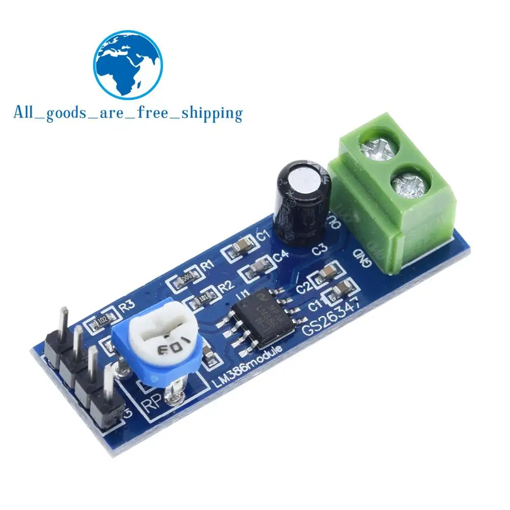 1/5pcs LM386 audio power amplifier module 200 times gain amplifier board mono power amplifier 5V-12V Input