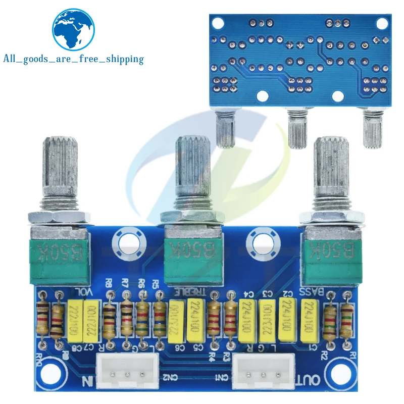 1/3PCS XH-M802 Passive Tone Board Amplifier Preamp Power Module Low High Sound Adjustment Board
