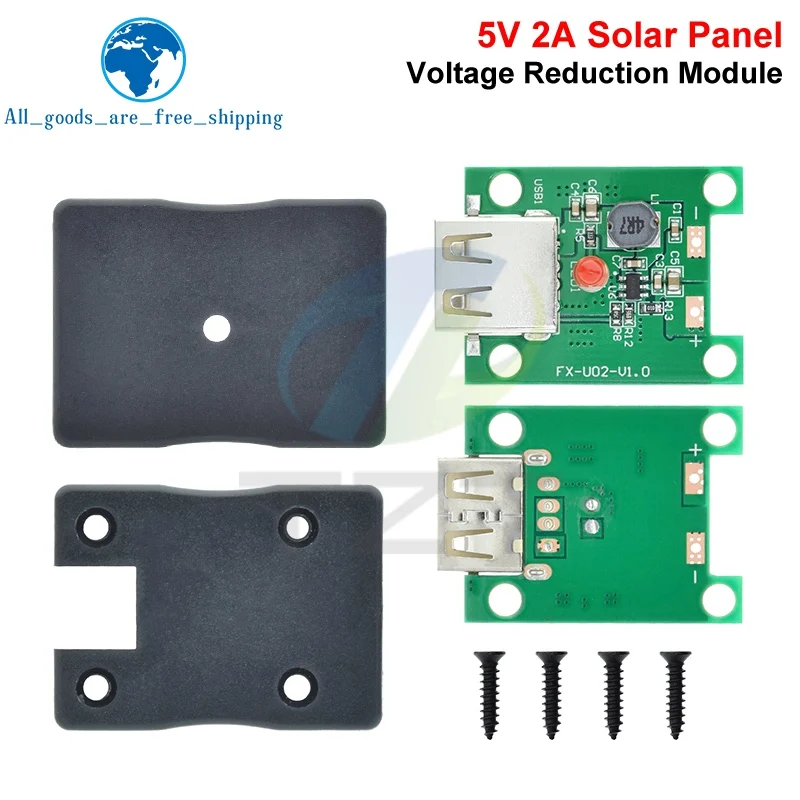 TZT 5V 2A Solar Panel Power Bank USB Charge Voltage Controller Regulator 6-20V To 5V Step Down Module With LED Indicator