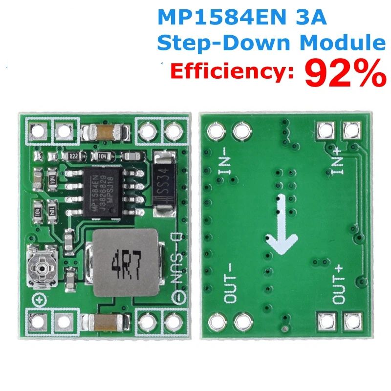 TZT Ultra-Small Size DC-DC Step Down Power Supply Module MP1584EN 3A Adjustable Buck Converter for Arduino Replace LM2596