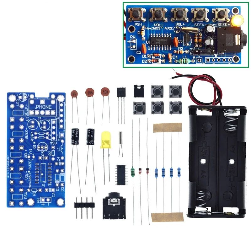TZT 1/3PCS DIY Electronic Kits Wireless Stereo FM Radio Receiver Module 76MHz-108MHz DC 1.8V-3.6V