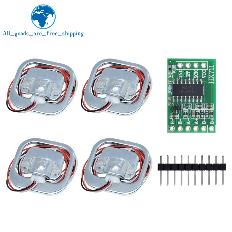 TZT Human Scale Load Cell Weight Sensors Module + HX711 AD Module Weight Pressure Detection Module DIY Kit