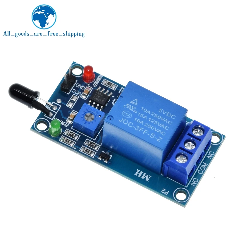 1/3PCS IR Infrared 1 Channel 5V 12V Flame Detection Sensor Module Fire Alarm Sensor Relay Module For Arduino