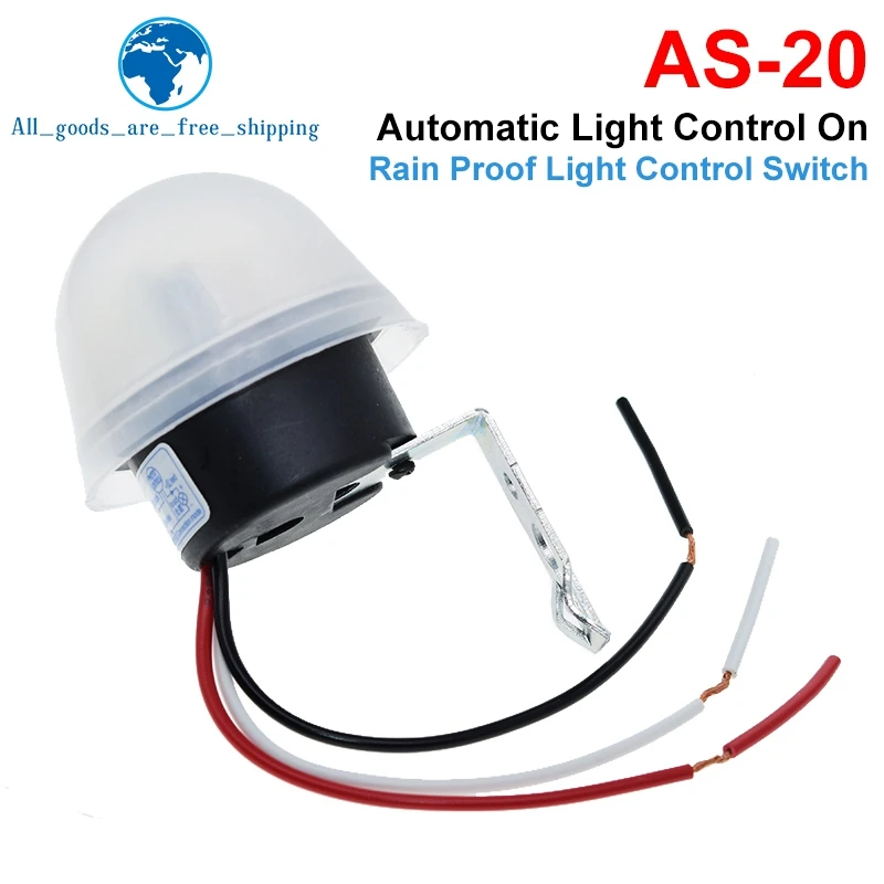 TZT AS-20 DC 12V AC 110V 220V 10A Waterproof Sensitive Auto Photo Switch On/Off Photocell Street LED Light Switch Module