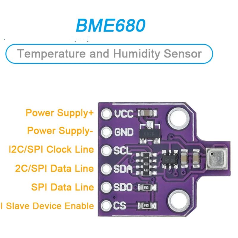 TZT 1/3PCS CJMCU-680 BME680 Digital Temperature Humidity Pressure Sensors High Altitude Detection Module For Arduino