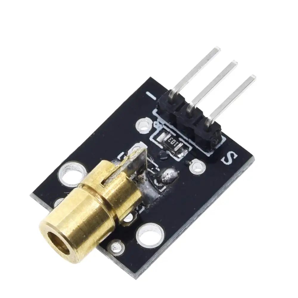 TZT 1/3PCS KY-008 3pin 650nm Red Laser Module Transmitter Dot Copper Head Sensors Module for arduino DIY Kit