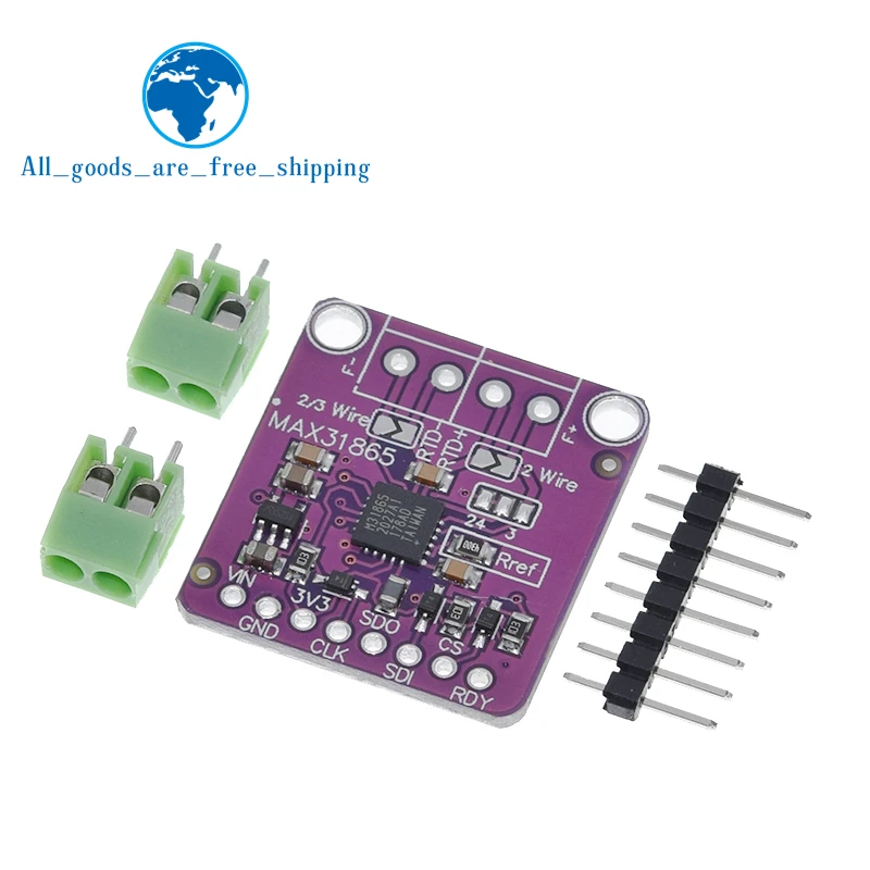 PT100 to PT1000 RTD-to-Digital Converter Board Temperature Thermocouple Sensor Amplifier Module 3.3V/5V For Arduino MAX31865