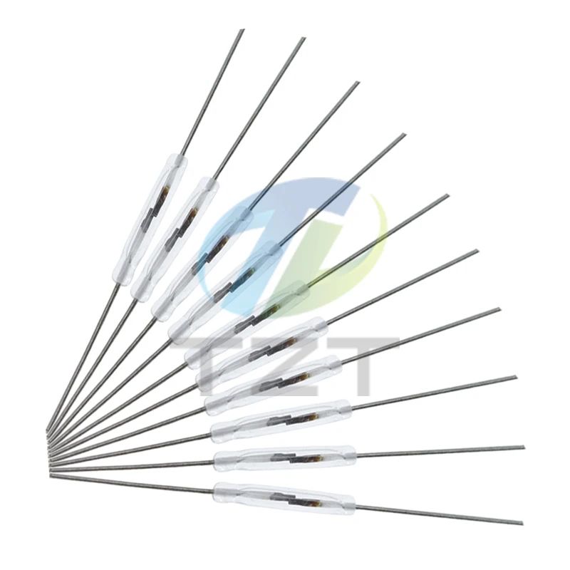 TZT 10/30pcs 2 * 14mm N/O Reed switch Magnetic Switch Normally Open Magnetic Induction switch For Arduino