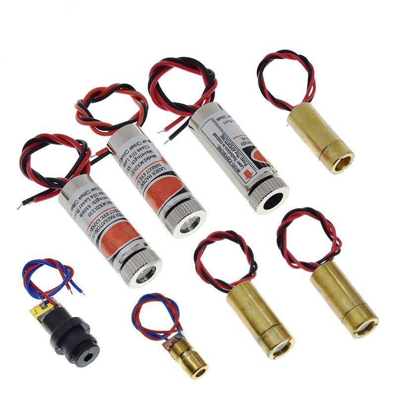 1/3PCS 650nm 5mW 6MM 9MM 12MM Red Point / Line / Cross Laser Module Head Glass Lens Focusable Focus Adjustable Laser Head