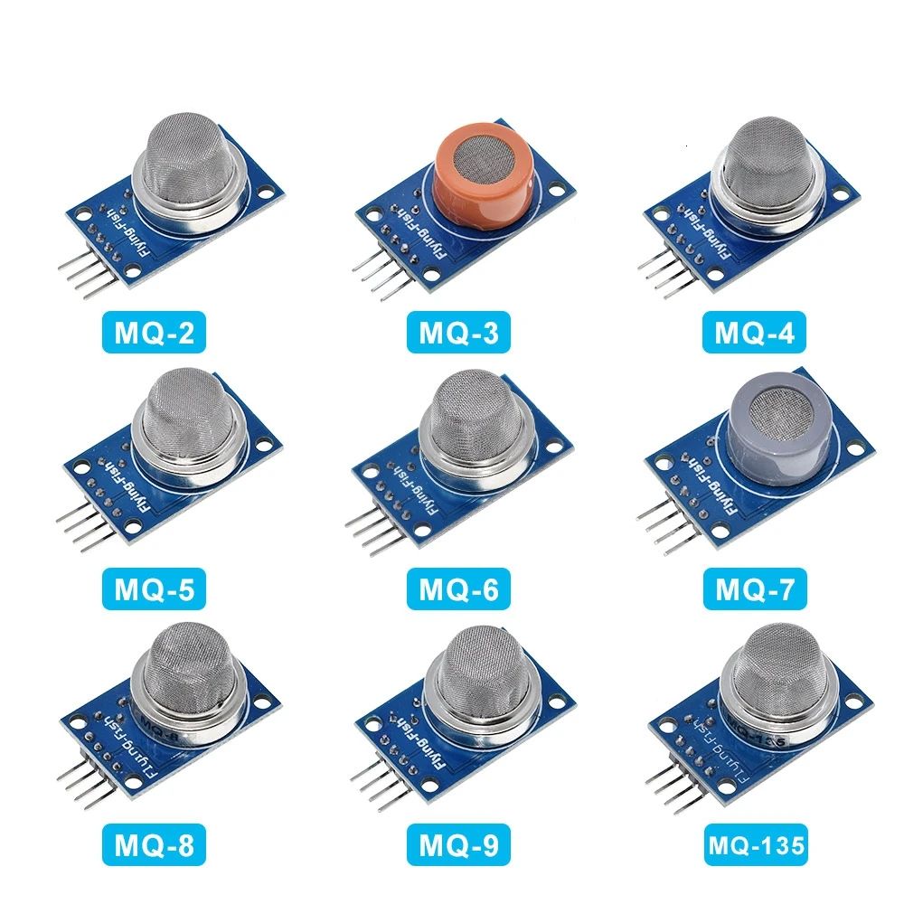 TZT 1/3PCS MQ-2 MQ-3 MQ-4 MQ-5 MQ-6 MQ-7 MQ-8 MQ-9 MQ-135 Detection Smoke Methane liquefied Gas Sensors Module for Arduino