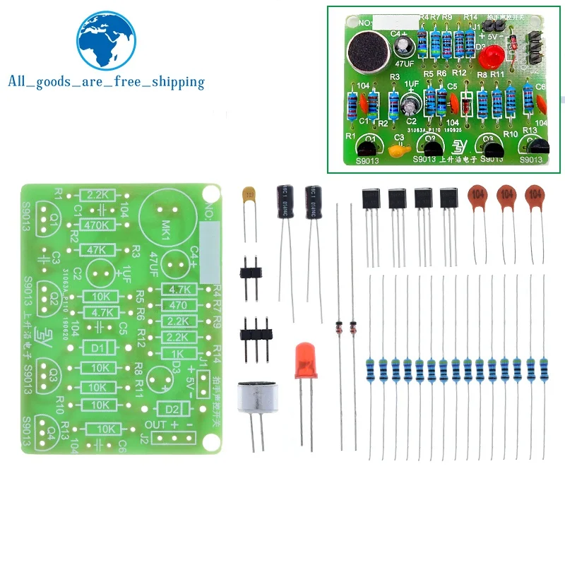 TZT 1/3PCS Electronic Acoustic Clap Control Switch DIY Kit Sound Sensors Electronic Circuit DIY Suit Module