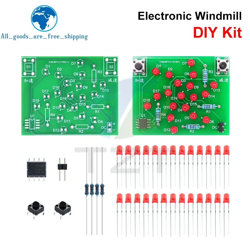 TZT 1/3PCS DIY Kit Electronic Windmill Kit DC 5V Funny DIY For Soldering Electronic DIY Kit