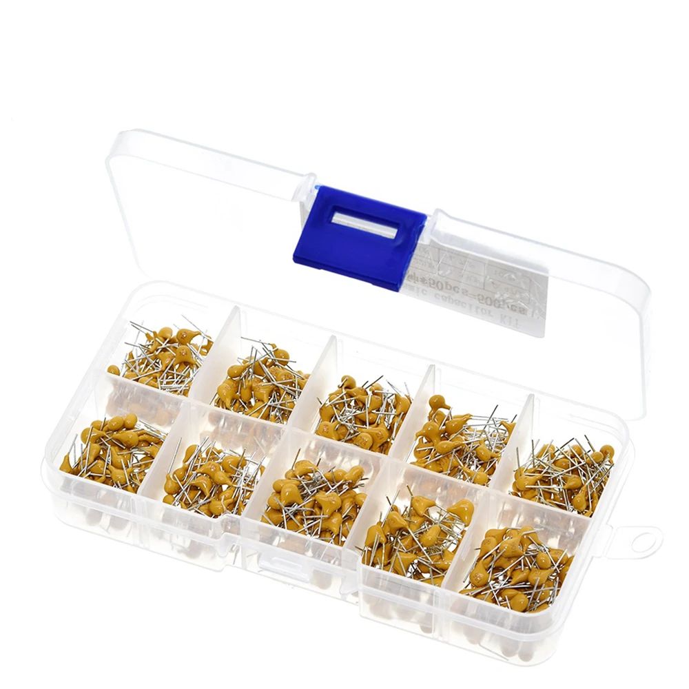 TZT 500pcs/lot 10Values*50pcs 0.1uF-10uF(104~106) 50V Capacitors Assorted Kit Assortment Set with Storage Box