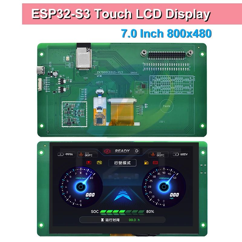 ESP32-S3 7.0 Inch 800x480 Capacitive Touch Screen LCD Display Module With RGB Interface With Built-in 16MB SPI Flash & 8MB PSRAM