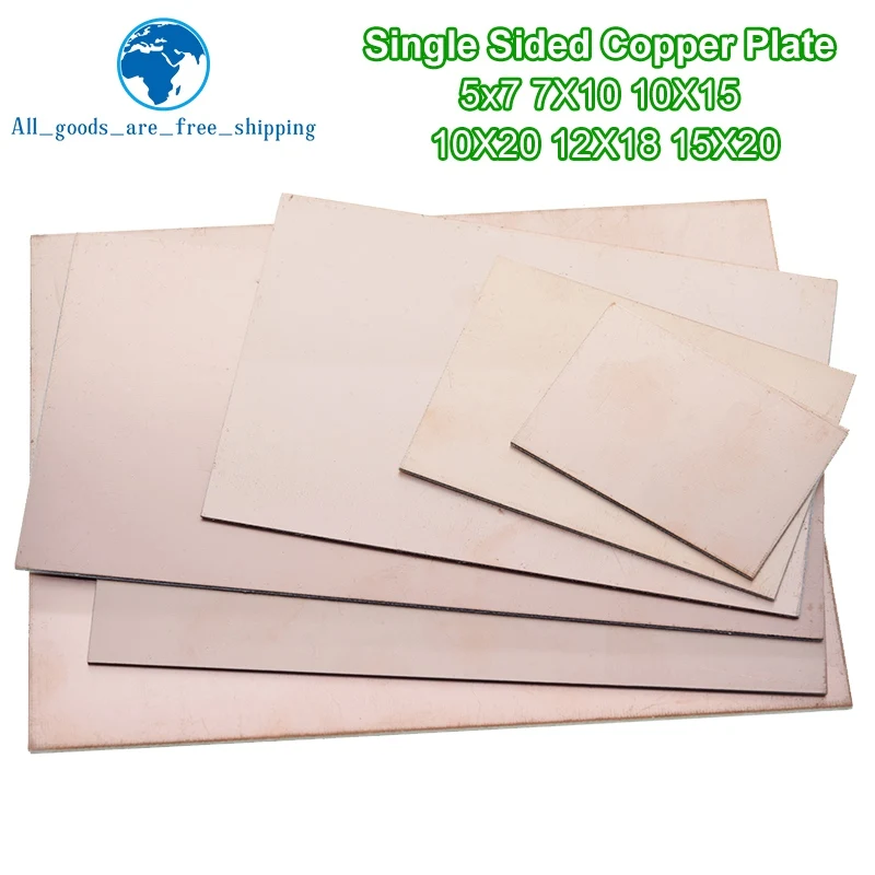 TZT 1/2PCS 5x7 7x10 10x15 10x20 15x20 12x18cm Single Side Copper Clad Plate Diy Kit