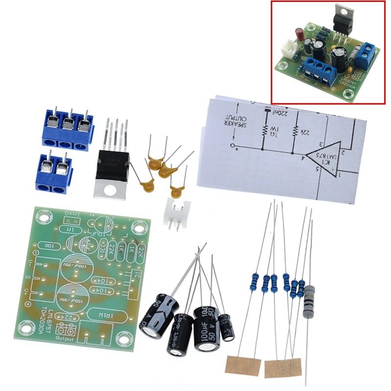 TZT 1/3pcs LM1875T mono boom level power 30W amplifier board speaker power amplifier production DIY kit LM1875