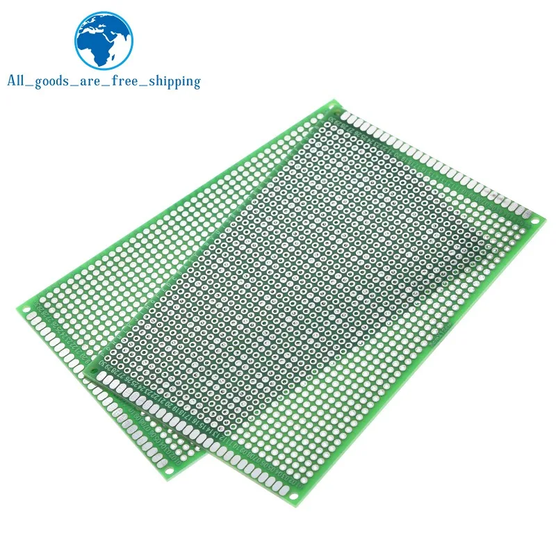 TZT 1/2PCS 8x12cm 80x120 mm Double Side Prototype plate Universal Board Protoboard For Arduino