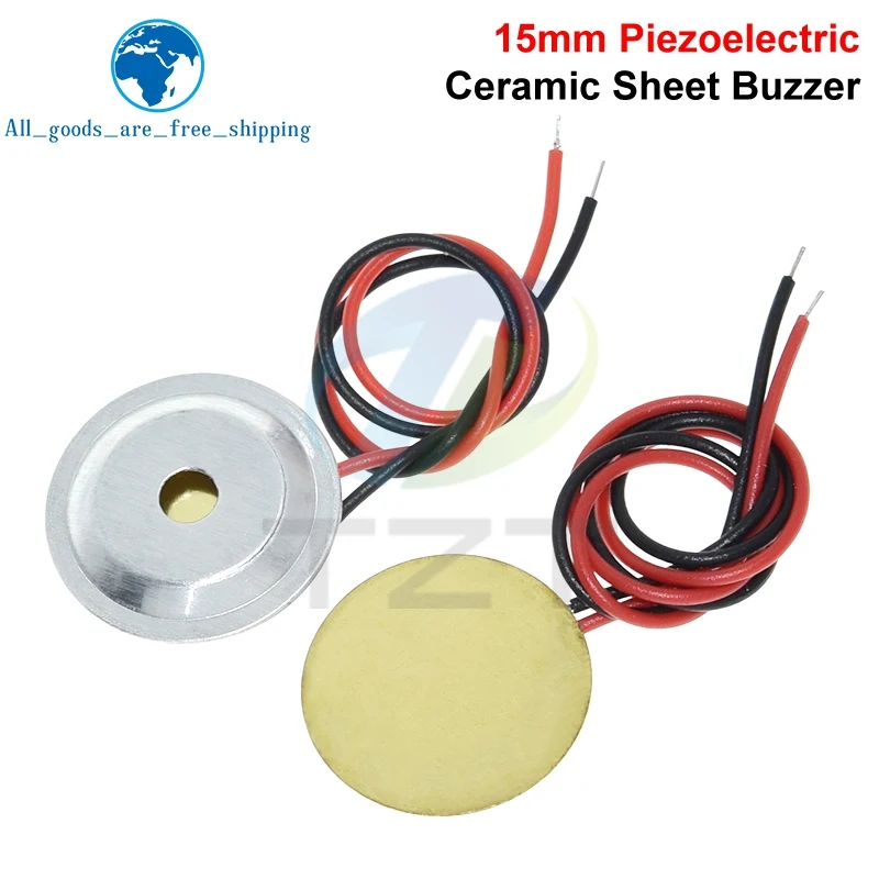 10/30Pcs 15mm Buzzer Sounder Sensors Trigger Drum Disc With Copper Wire + Aluminum shell