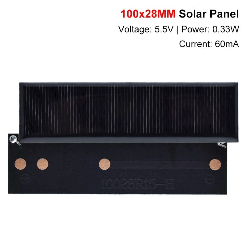 1/3pcs Polycrystalline Solar Panel TZT 5.5V 60mA 0.33W Portable Mini Solar Cells for DIY Solar Charger Sun Power Module 100*28mm