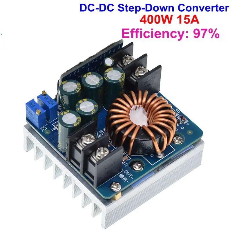 DC-DC 400W 15A Step Down Buck Converter TZT DC 10V-60V To 0-45V Constant Voltage Constant Current Adjustable Power Supply Module