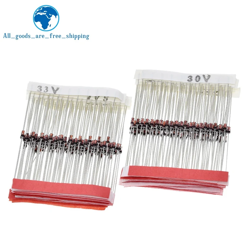 TZT (2V4 to 33V) 270Pcs 27 Values 1/2W 0.5W Zener Diode Assorted kit Assortment Set New
