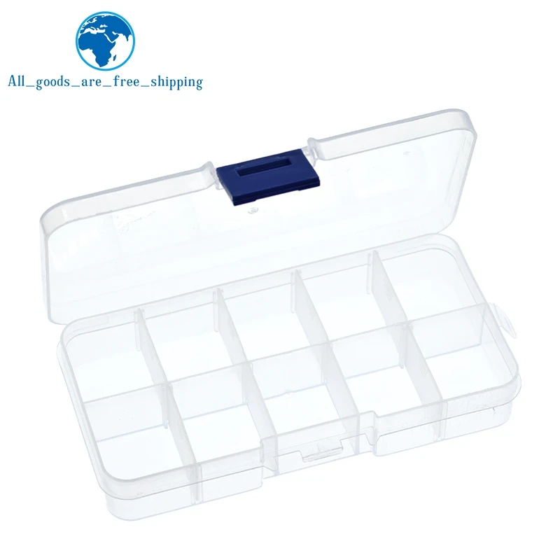 1/3PCS 10 Grid canbe remove transparent plastic small box storage box jewelry jewelry box