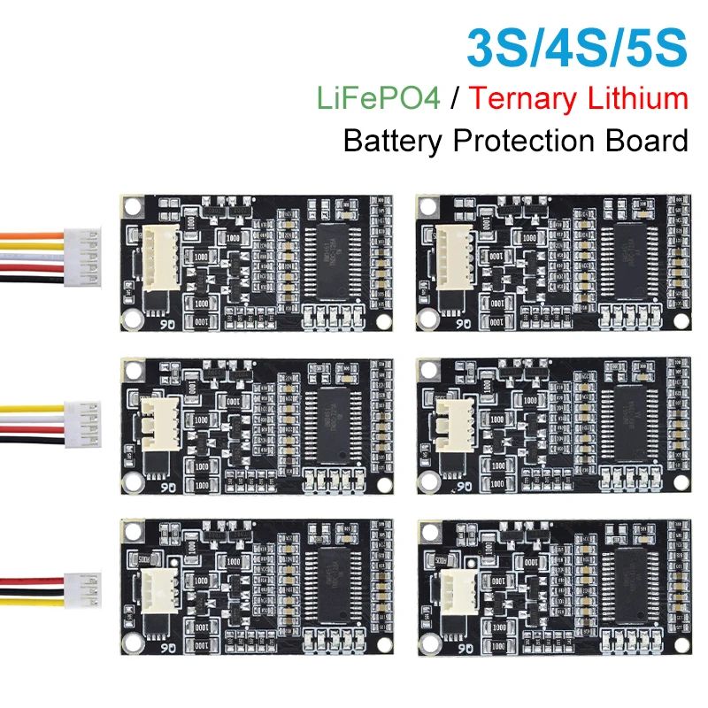 3S 4S 5S 20A BMS Board 3.7V 4.2V 18650 Ternary Lithium Battery Protection Board/ 3.2V LiFePO4 Battery BMS Board With Balance