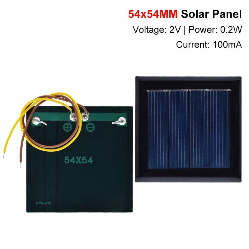 1/5pcs 2V 0.2W 100mA Solar Panel DIY Charge Module TZT Mini Polysilicon Solar Cell System for Solar Lawn Lamp With 15CM Cable