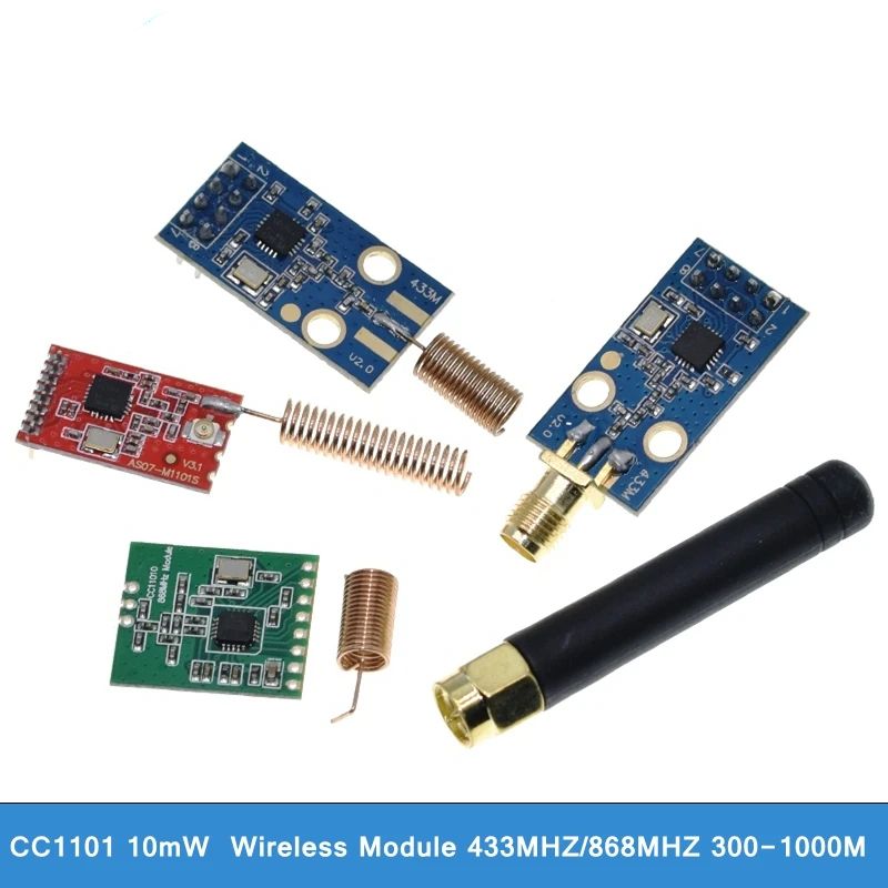 TZT 1/3PCS CC1101 10mW Module 433MHZ 868MHZ 300-1000M Long Distance Transmission With SMA Antenna Transceiver Module