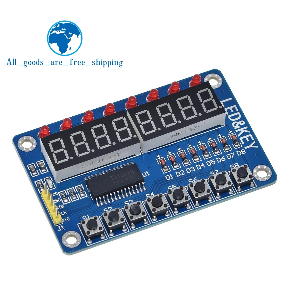 TZT 1/3pcs TM1638 Display Module For AVR Arduino New 8-Bit Digital LED Tube 8-Bit