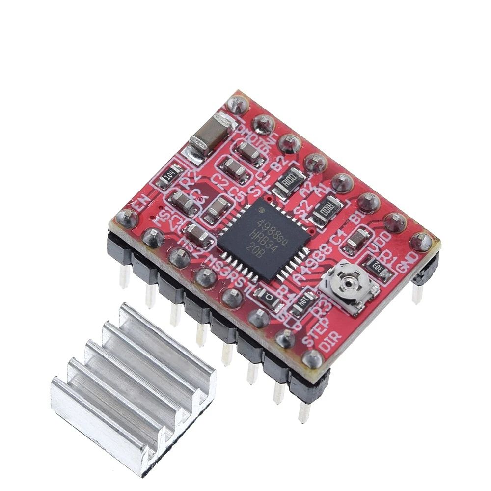 TZT 1/3PCS A4988 Stepper Motor Drive Module With Heatsink for Ramps 1.4 for arduino