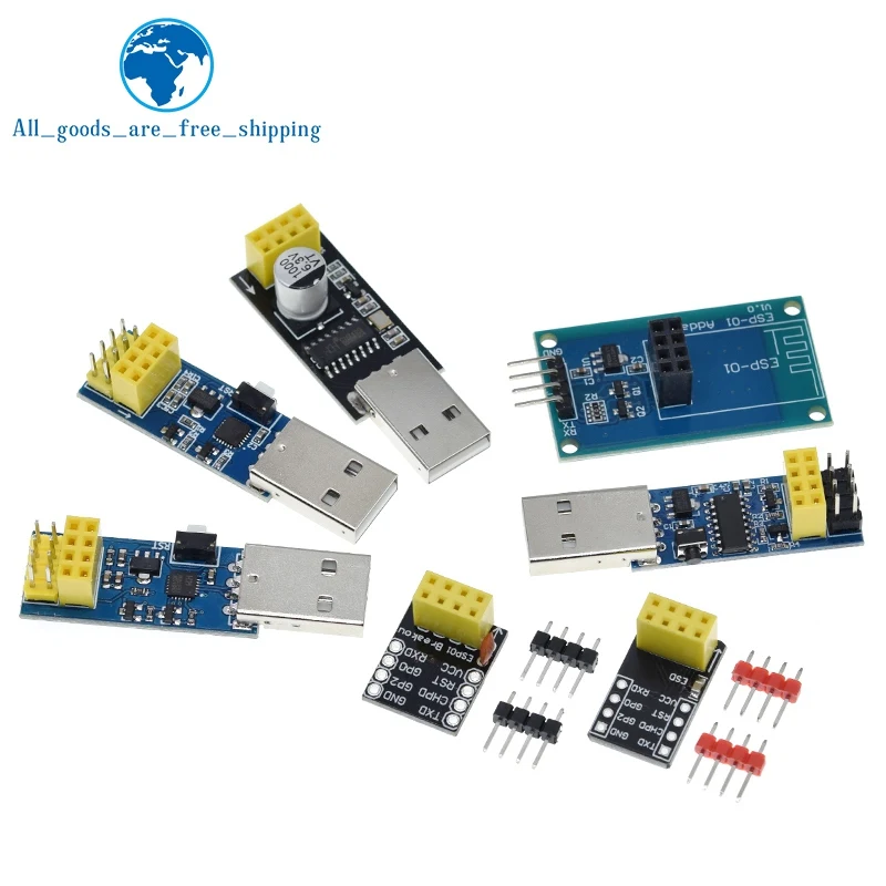 TZT CH340G CP2104 USB To ESP8266 ESP-01 ESP-01S Module Programmer Download Debug Link Kit for Arduino LINK v1.0
