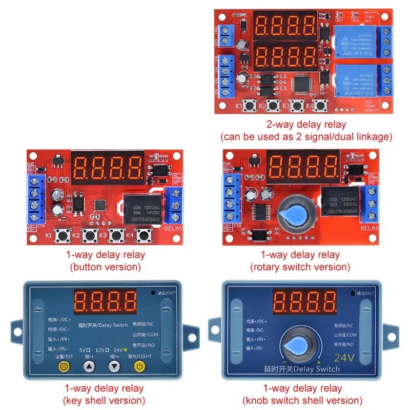 TZT DC 5V 12V 24V 10A Adjustable Time Delay Relay Module 32 Modes LED Digital Timming Trigger Timer Control Switch Pulse Cycle