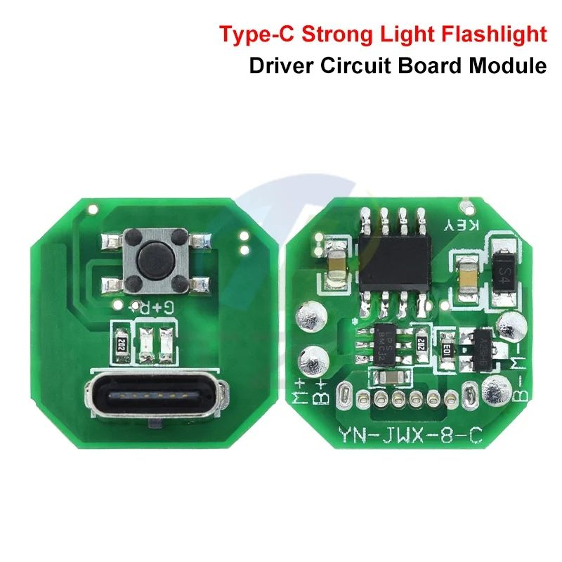 1/5PCS Flashlight driver board, DIY circuit board, TypeC charging port, integrated charging and discharging module