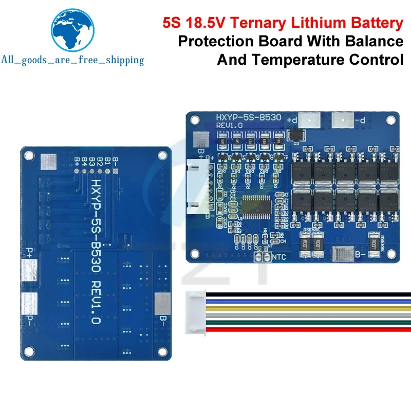 5S 18V 21V 30A 45A BMS Lithium Battery Charging Protection Board With NTC Resistors With Balance And NTC Temperature Protection