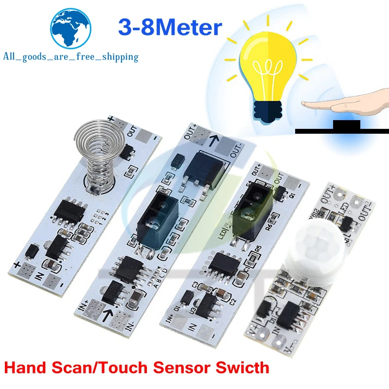 TZT 1/3PCS Short Distance Scan Sensor Capacitive Touch Sensor Switch PIR Motion Sensor Switch Module 3A For Smart Home